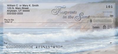 Footprints in the Sand Inspirational Personal Checks