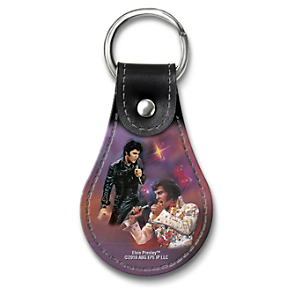 Remembering Elvis(TM) Leather Key Ring