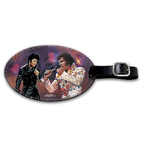 Remembering Elvis(TM) Leather Luggage Tag
