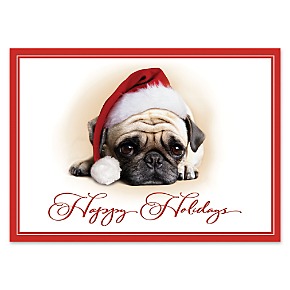 Faithful Friends - Pug Personalized Holiday Cards