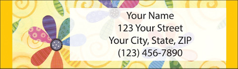 Flower Power Return Address Label