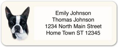 Boston Terrier Return Address Label