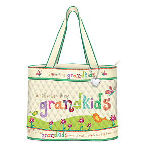 Grandkids Rule Artistic Tote Bag With FREE Cosmetic Case