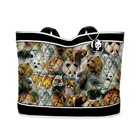 Endangered Wildlife Tote With FREE Matching Cosmetic Cases