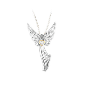 Guardian Angel Of Love Swarovski Crystal Pendant Necklace