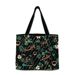 Irish Charm Quilted Tote Bag With FREE Cosmetic Case