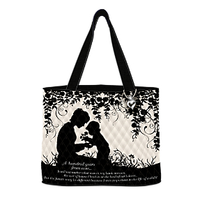 Mother And Child Quilted Tote With FREE Cosmetic Case