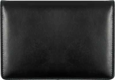 Black Top-Stub Leather Checkbook Cover