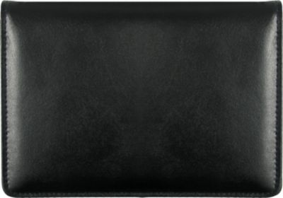 Black Top-Stub Leather Checkbook Cover