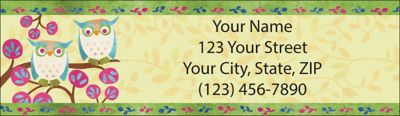 Challis & Roos Awesome Owls Return Address Label