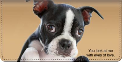 Faithful Friends Boston Terrier Checkbook Cover