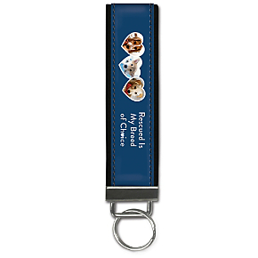 Rescued is My Breed of Choice Wristlet Keychain