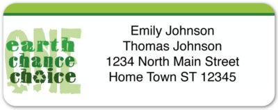 My White Check is Green Address Labels