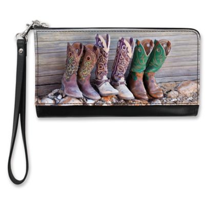 Cowboy Boots Large Wristlet Purse