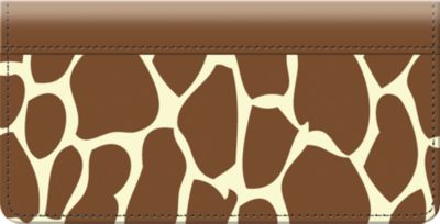 Giraffe Print Leather Checkbook Cover