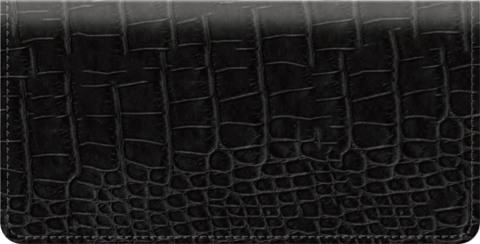 Black Croc Checkbook Cover