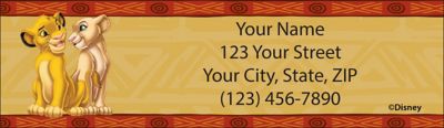 The Lion King Return Address Label