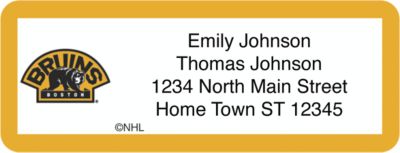 Boston Bruins NHL Return Address Label