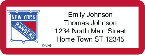 New York Rangers NHL Return Address Label