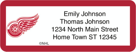 Detroit Red Wings NHL Return Address Label