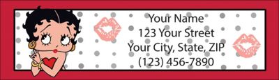 Betty Boop Kiss Return Address Label