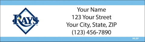 Tampa Bay Rays MLB Return Address Label