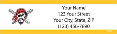 Pittsburgh Pirates MLB Return Address Label