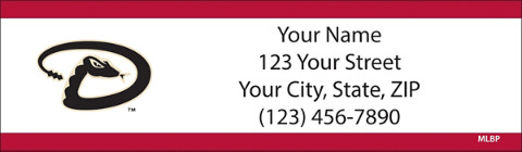 Arizona Diamondbacks MLB Return Address Label