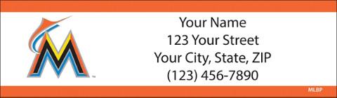 Miami Marlins MLB Return Address Label