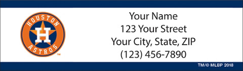 Houston Astros MLB Return Address Label