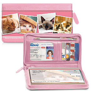 Rescued is Something to Purr About Zippered Checkbook Cover