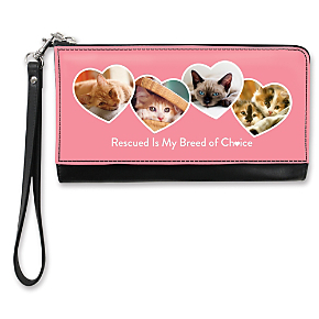 Rescued is Something to Purr About Large Wristlet Purse