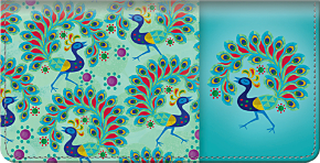 Challis &amp; Roos Peacock Paradise Checkbook Cover