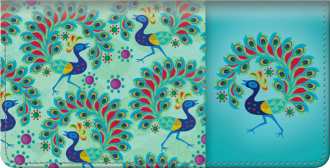 Challis & Roos Peacock Paradise Checkbook Cover