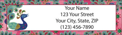 Challis & Roos Peacock Paradise Return Address Label