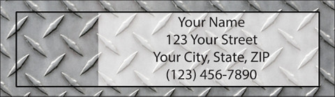 Diamond Plate Return Address Label