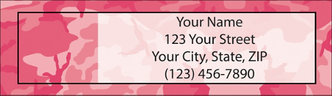 Pink Camo Return Address Label