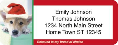 Rescued is My Breed of Choice Holiday Return Address Labels