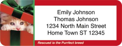 Rescued is the Purrfect Breed Holiday Address Labels