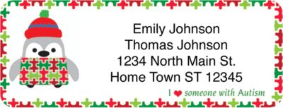 Autism: Imagine Holiday Return Address Label