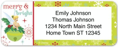 Disney Tinkerbell Holiday Return Address Label