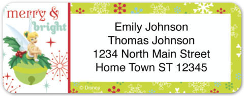 Disney Tinkerbell Holiday Return Address Label