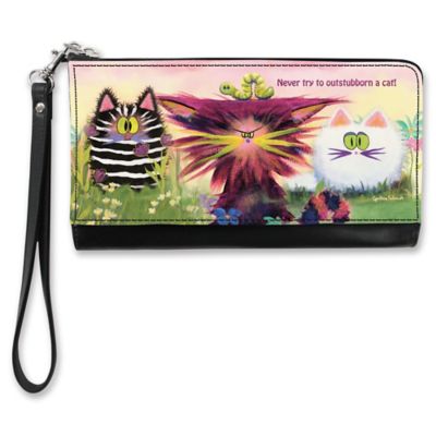 Comical Cats Large Wristlet Purse