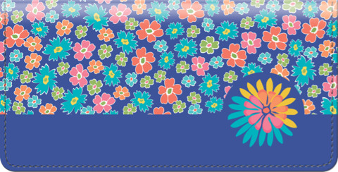 Retroflection Flowers Checkbook Cover