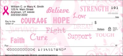 Hope for a Cure Pink Ribbon Personal Checks