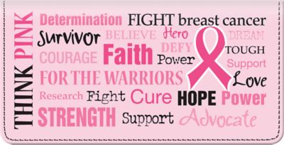 Pink Ribbon Hope for a Cure Checkbook Cover
