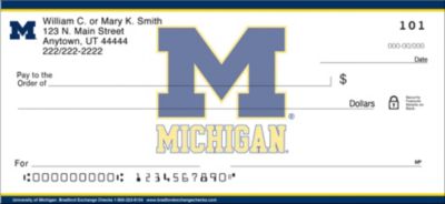 University of Michigan Wolverines Checks