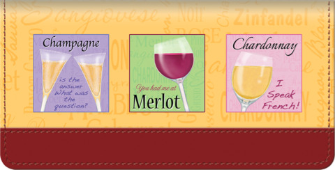 It's Wine Time Checkbook Cover