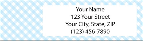 Gingham Style Return Address Label