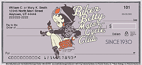 Betty Boop Motorcycle Club Personal Checks